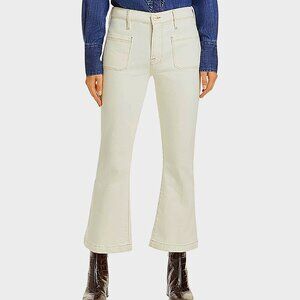 Frame Like New Le Bardot Cropped Flare Jeans in Ecru -  32